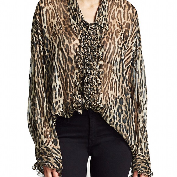 R13 drop neck tuxedo shirt. XXS - Picture 6 of 14